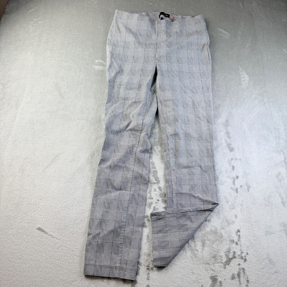 Crosby Women's Gray Black‎ Plaid Pull On Stretch Pants Size 4